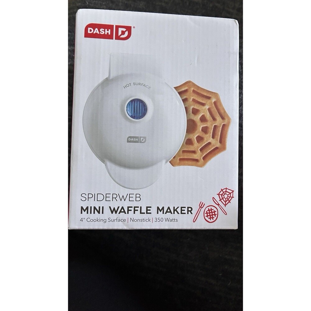 Dash Spiderweb Mini Waffle Maker Nonstick 350 Watts New In Box #8